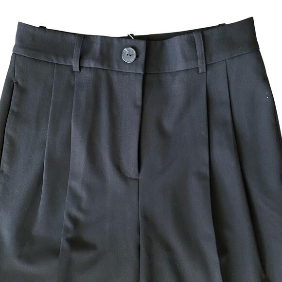 Antonio Melanie Ponte Emery Trouser Pants Sz 8 Black Pleated High Waisted Ankle - Picture 4 of 8